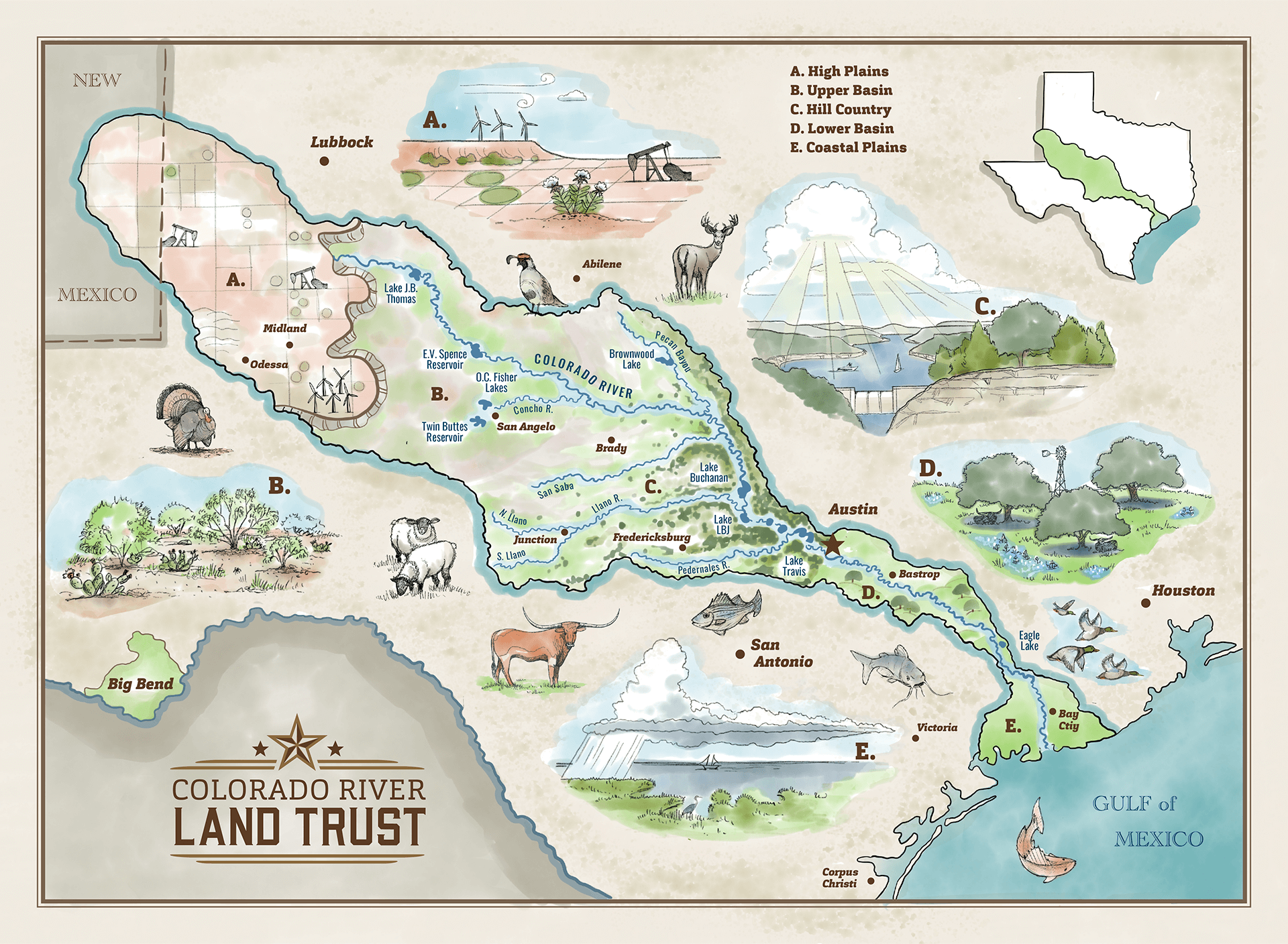 Texas-Colorado-River-Interpretive-Watershed-Map